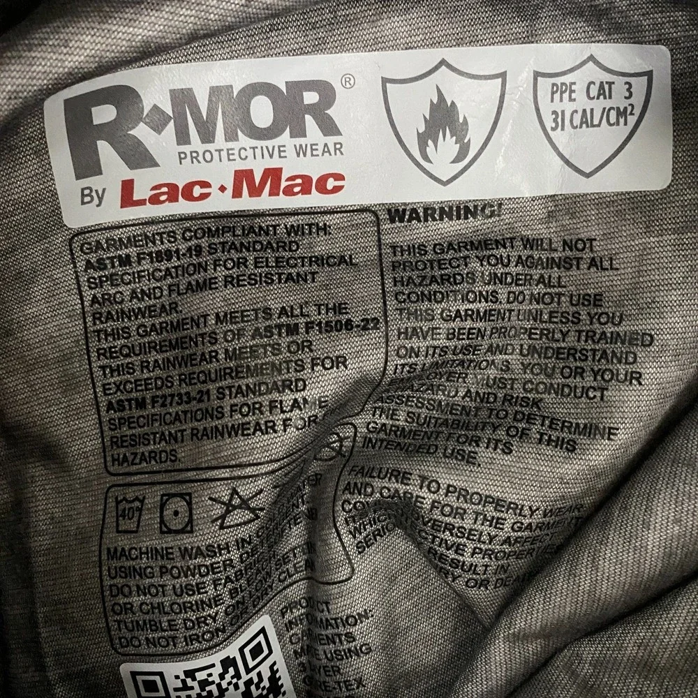 Lac Mac R Mor Pant Mens Medium Black FR ARC Gore Tex Pyrad Water Proof Overall